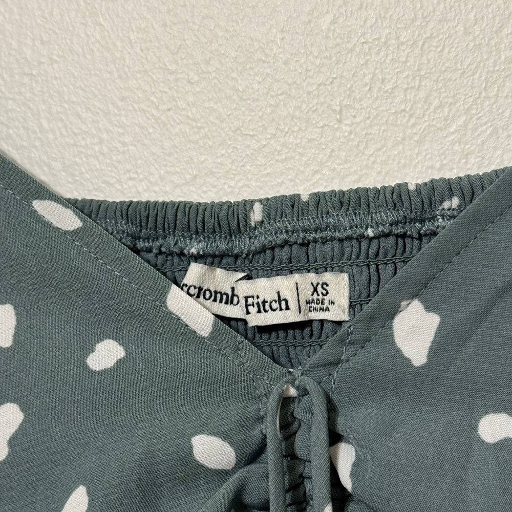 Abercrombie & Fitch Polka Dot Midi Dress Size XS Teal Green - Picture 2 of 7